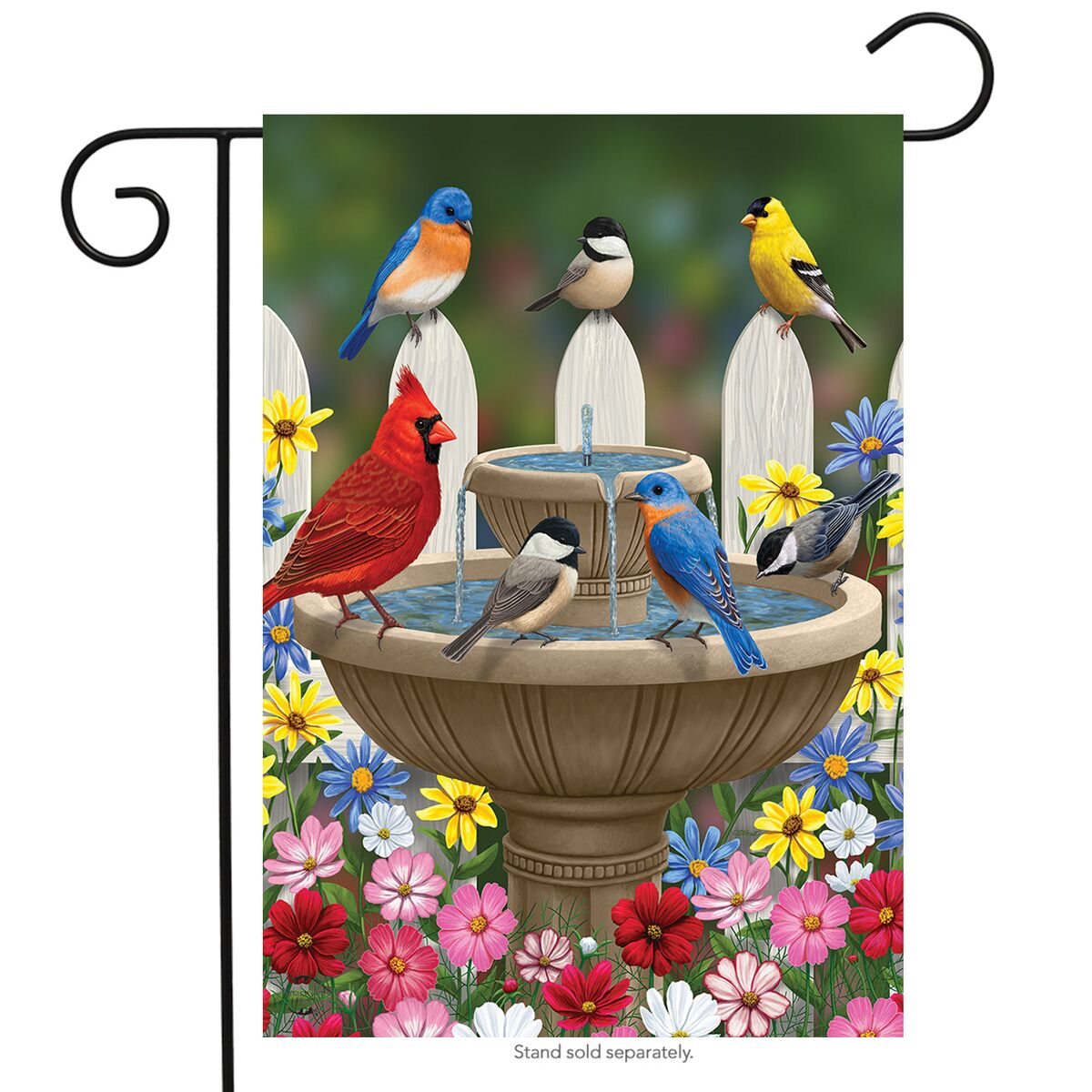 Briarwood Bird Bath Gathering Garden Flag